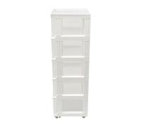 Plastic 5 Storage Drawers, Durable Drawer,Plastic Organizer Cart storage tower White drawer cabinet Office organiser cabinet, drawers, office living room unit,for Office & Home, Plastic Drawers Stor
