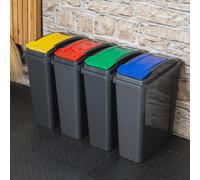 Wham Recycling Bin VFM 25 Litre Slimline Flip-Top Lid Yellow 190 x 400 x 510 mm