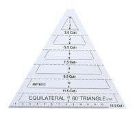 Plastic 60 Degree Equilateral Triangle Ruler, 13.5cm Clear Acrylic Quilting Ruler for Sewing, Measuring, Drawing, Crafting, Accurate Scale with Stitching Points, Lightweight and