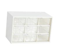 Plastic 9 Grid Drawer Organizer Box, Versatile Jewelry Organizer Box Comes with Dust proof Cover, Desktop Organizer Box for Organizing Pens, Sticky Notes, Paper Clips