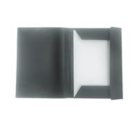 Plastic A4 File Folder Elastic Strap Design Expandable File Bag Large Capacity Document Organizer Document Organization(Black)