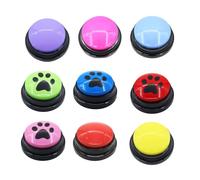 Plastic AC Button Dog Sound Box Training Talking Toy Recording Squeeze Box Interactive Cute Educational Voice (Footprints Orange)