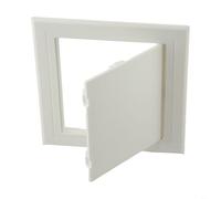 Plastic Access Panel Door - White Opening Flap Cover Plate - Inspection Hatch - Door Latch - Concealed Hinge - Removable Door - Paintable Smooth For Plumbing And Electrical Systems (150x150mm)