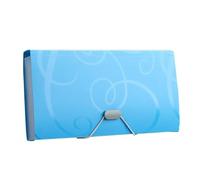 Plastic Accordion File Organiser， A6 Plastic Accordion Expandable File Folder Organizer Blue 175x110x25mm