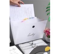 Plastic Accordion File Organiser， Expanding Accordion File Folder 8 Pocket A4 White 32.5x25.5cm