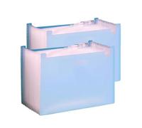 Plastic Accordion File Organiser， Expanding File Folder Accordion 13 Pocket Pack of 2 Portable Hand-Held Self Standing(Blu)