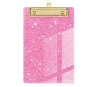 Plastic Acrylic Glitter Clipboard, Stardard Letter A6 Size Clipboards Cute Confetti Clip Board for Classroom, Teacher, Women with Gold Clip, for Office, School (Pink, A6/6‘’x4'')