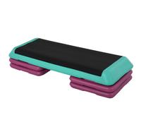 Plastic Adjustable 3-Level Exercise Step Aerobic Stepper Green/Purple