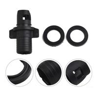 Plastic Air Valve Cap Screw Adapter 2x5.6cm Black