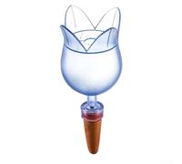 Plastic and Terracotta Self Watering Stakes for Plants Featuring Open Mouth Refill Design and Steady Drip Function (Blue water)