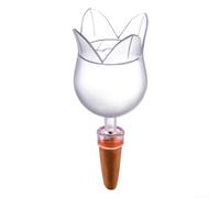 Plastic and Terracotta Self Watering Stakes for Plants Featuring Open Mouth Refill Design and Steady Drip Function (Transparent)
