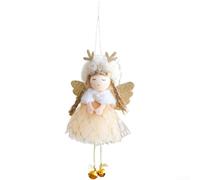 Plastic Angel Ornament with Tulle Skirt 17cm Pink(Golden)