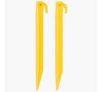 Highlander Yellow Plastic Angle Tent Peg ? 6 Pack - 9 Inch (22.5cm) ? Camping Outdoor, Tent Accessories