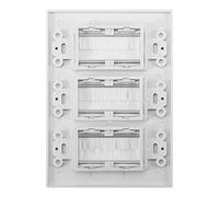 Plastic Anti Dust Brush Cable Wall Plate Port Insert Cover Outlet Mount Multimedia Panel White Ideal for Plaster Board Stud Wall Brackets (Three mouths)