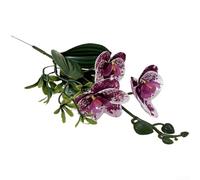 Plastic Artificial Butterfly Bloom Arrangement with Defined Structure and Leaf Integration for Living Space Visual Interest (Spotted Purple)