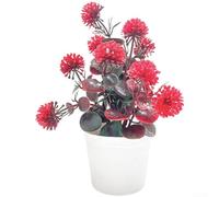 Plastic Artificial Hydrangea for For MINI Bonsai Enhancement For Home Decor Floral Element for Living Space and Studio Layouts (Red)
