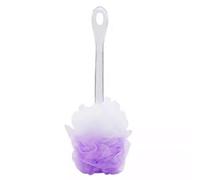 Plastic Back Scrubber for Shower with Curved Long Handle Wall Mount Bath Brush Can Produce Rich Foam for Men Women Elder(Lila)