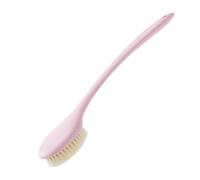 Plastic Back Scrubber for Shower with Curved Long Handle Wall Mount Shower Body Brush Can Produce Rich Foam(Pale Red)