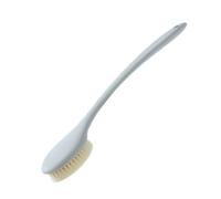 Plastic Back Scrubber for Shower with Curved Long Handle Wall Mount Shower Body Brush Can Produce Rich Foam(Gray)