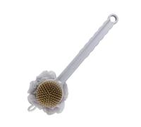 Plastic Back Scrubber for Shower with Stiff and Soft Bristles Wall Mount Double Sided Shower Brush for Men Women Elder(Gray)