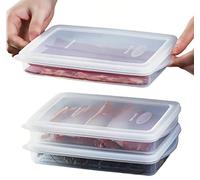 plastic bacon box deli meat saver cold cuts fridge keeper cheese container food storage container with lid for refrigerator shallow low profile christmas cookie holder meat cold dish ham organizer