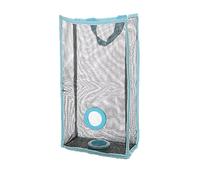 Plastic Bag Holder, Grocery Bag Storage Holder,Breathable Mesh Hanging Storage Dispensers,Hanging Reusable Storage Mesh Bag Vegetable Bag for Fruit Garlics Garbage(L-Blue)