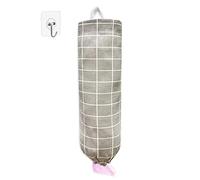Plastic Bag Holder，Reusable Grocery Bag Holder，Wall Mount Plastic Bag Organizer Shopping Bags Carrier，Washable Large Grocery Bag Storage Dispenser for Home Kitchen Travelling Decor, 1 Pack，Plaid Grey