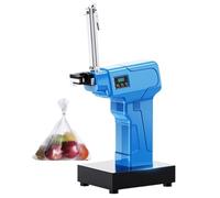 Plastic Bag Tying Machine, Manual Neck Stapler with Digital Control, Fast Bundling Speed, Anti-Pinch, Silent Operation, Integrated Guide for Supermarkets & Stores