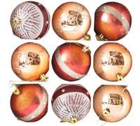 Plastic Ball Christmas Tree Ornaments 8cm with Shiny Glossy Finish for Seasonal Hanging Decoration on Trees and Indoor Spaces (A)