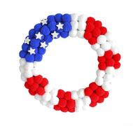 Plastic Ball Wreath for July 4th Decor Featuring Patriotic Design for Doorway Wall or Festive Interior Setup