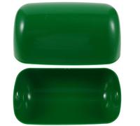 Plastic Bankers Retro Green 2pcs Lamp Shade Replacement for Desk | PP Plastic Build, Indoor Reading Bulbs, Easy Install and Remove, for Students and Office Workers
