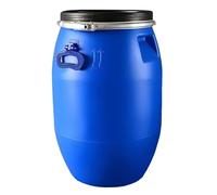 Plastic Barrel With Lid Water Storage Drum For Outside 30 50 60 100 120 160L Wide Mouth Seal RingPortable HDPE Water Barrel With Handle Reinforced Base Pressure Relief Drum For Household(120l)