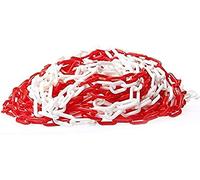 Plastic Barrier Chain, Barrier Chain Red And White, Plastic Chain Barrier With 2pcs S Hooks, Warning Chain For Parking, Construction Sites, Driveways Or Borders Of Properties And Gardens(8mm,25m)