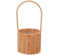 Plastic Basket Designed with Rattan Weave Influence for Floral Workshop Tools, Entryway Shoe Storage, Dining Room Sideboard Styling, and Loft Spaces (A)