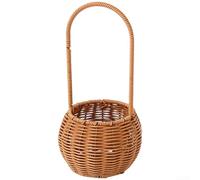 Plastic Basket with Handwoven Aesthetic for Hanging Wall Decor, Desktop Organization, Sunroom Styling, and Floral Design Practice (C)