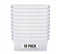 Plastic Baskets for Storage 25cm Mini Kitchen Storage Basket Fruit & Vegetable Organiser, Pantry Shelf Storage Basket, Small Handy Basket for Home, Bathroom, Office & Picnic (Clear)