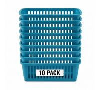 Plastic Baskets for Storage 25cm Mini Kitchen Storage Basket Fruit & Vegetable Organiser, Pantry Shelf Storage Basket, Small Handy Basket for Home, Bathroom, Office & Picnic (Teal)