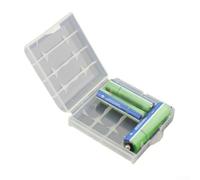 Plastic Battery Storage Box for AA AAA Rechargeable Batteries, 4-Pack per Case, Clear Protective Case with Interlocking Design, Keeps Batte