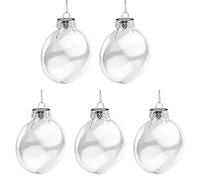 Plastic Baubles for Filling, Diameter 8 cm, Pack of 5, Ideal for Crafting Christmas Tree Baubles