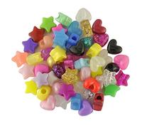 Plastic Bead Heart and Star Mix Qty 100