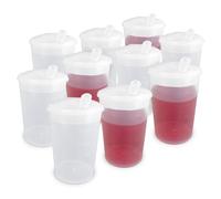 Plastic Beaker with Drinking Lid - Pack of 10 | Adult Drinking Cup Drinking Cups Elderly Plastic Beakers for Adults Disability Cup Adult Beaker for Elderly Small Spouted Drinking Lid
