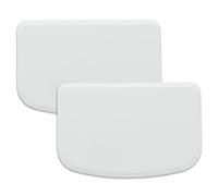 Plastic Bench Scraper for Baking - 2 White Bowl Scraper - Flexible Food Safe Dough Scraper Multipurpose Good Grip Curved and Flat Edge Dough Cutter - Essential Pan Scraper for Kitchen Use - RamPro