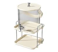 Plastic Beverage Dispenser with Stand & Tray Drink Dispenser for Sun Tea, Agua Frescas Juice Lemonade
