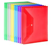 Plastic Binder Wallets 12pcs File Bag Transparent Plastic A4 Documents Storage Bag Folder File Information Pocket Folders Contract Organizer Stationery