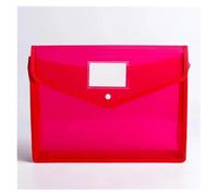 Plastic Binder Wallets 2PCS Folder Envelope Expansion Document Storage Gripper Buckle and Pocket A4 Size Waterproof Transparent(Red)