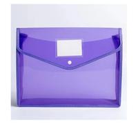 Plastic Binder Wallets 2PCS Folder Envelope Expansion Document Storage Gripper Buckle and Pocket A4 Size Waterproof Transparent(Purple)