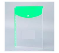Plastic Binder Wallets A4 11Hole Expandable Folder Envelope Pocket Document Pouch with Snap Button Label(Vertical Green)