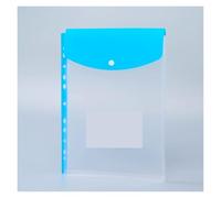 Plastic Binder Wallets A4 11Hole Expandable Folder Envelope Pocket Document Pouch with Snap Button Label(Vertical Blue)