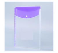 Plastic Binder Wallets A4 11Hole Expandable Folder Envelope Pocket Document Pouch with Snap Button Label(Vertical Purple)