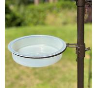 Plastic Bird Feeding Station Tray, 2025 Upgraded Wild Birds Seed Feeder Waterer Birdbath Accessories, Garden Bird Water Dish Round Birdbath for for Birds Outside Outdoors, 7x6in